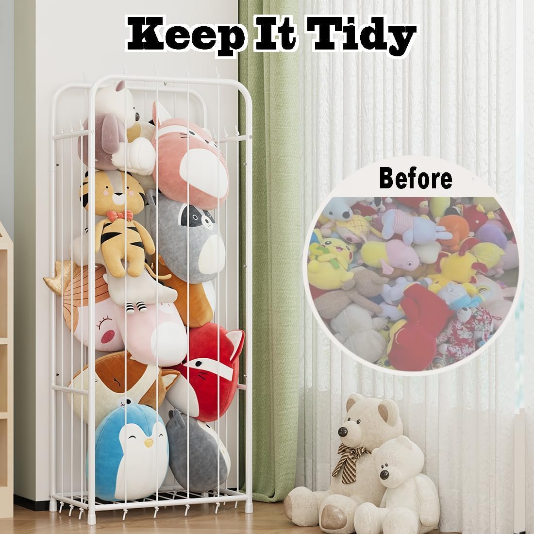 SUOERNUO large-capacity storage for plush toys and other soft items.