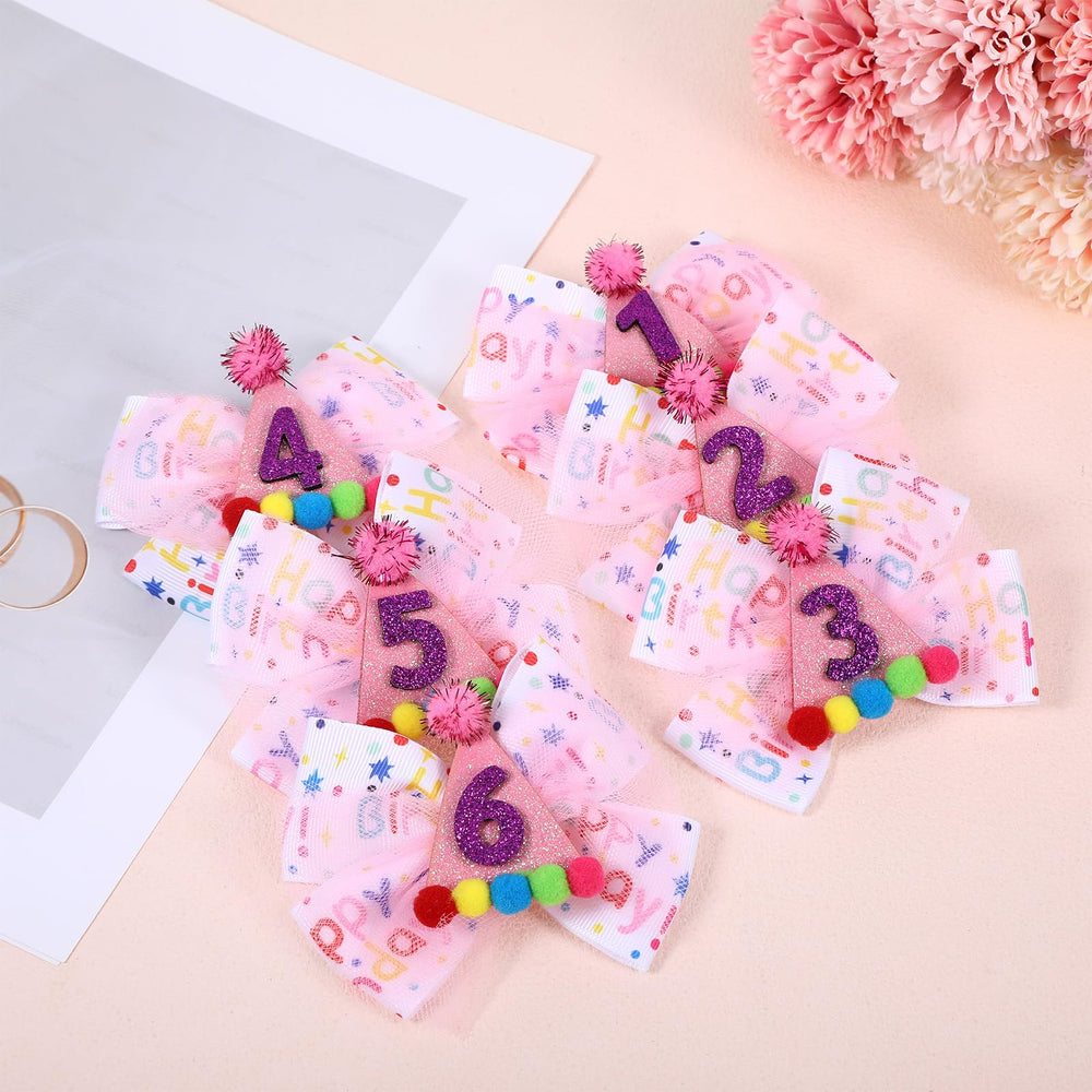 Suohheh birthday hair bow party decor use doubles as gift or outfit embellishment