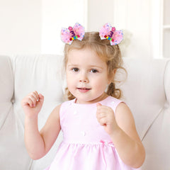 Suohheh birthday hair bow sheer mesh overlay adds texture for photo ready outfits