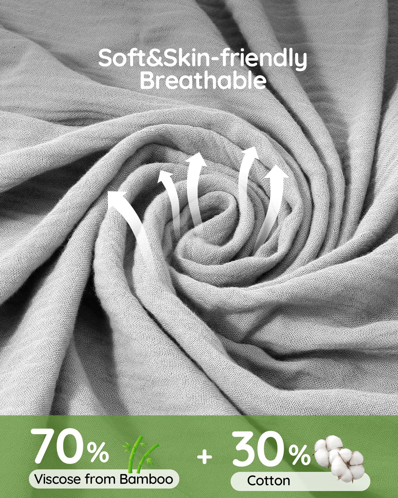 SUOSDEY hooded towel with 2-layer seersucker texture for quick-dry comfort