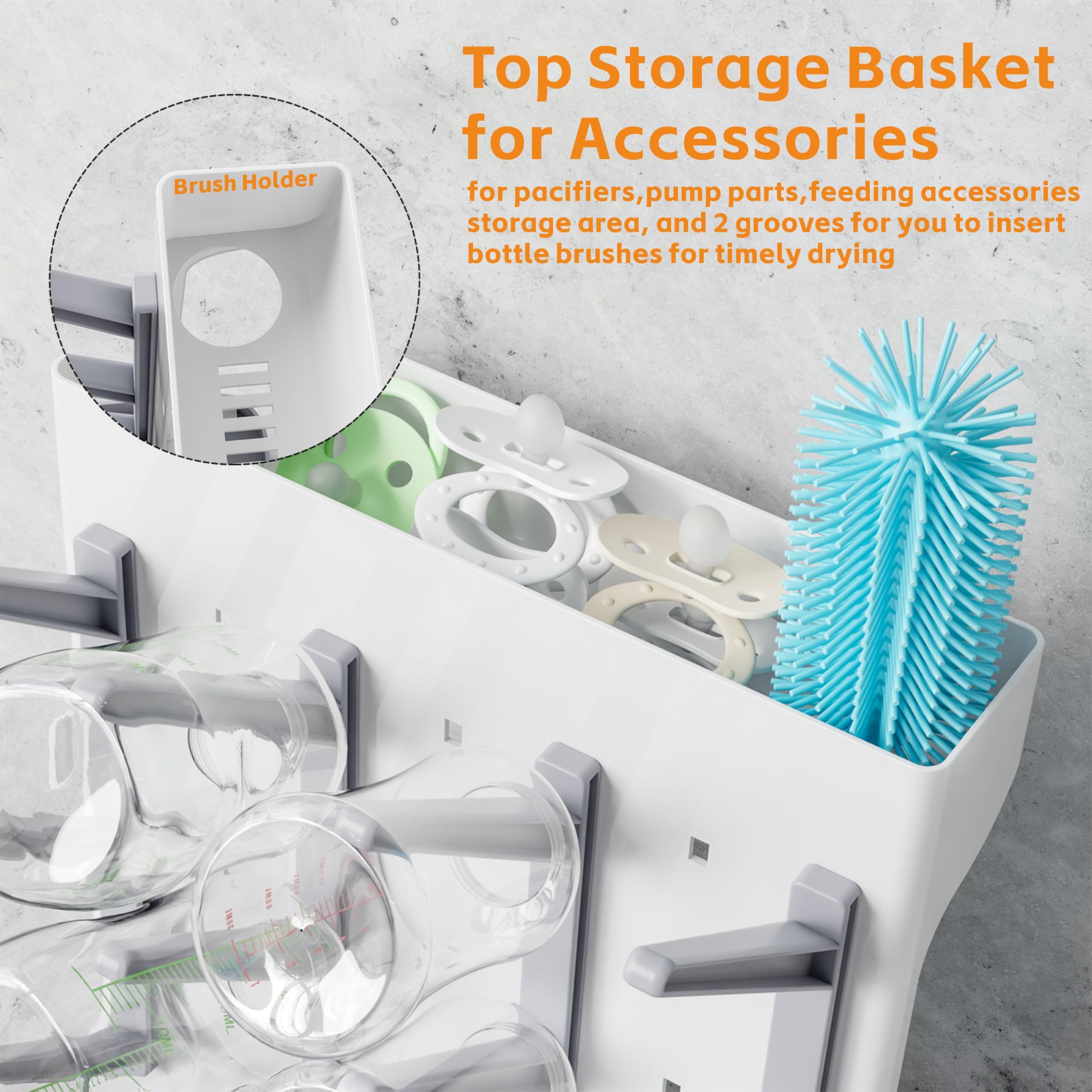 SuoXing bottle drying rack with brush grooves for quick drying