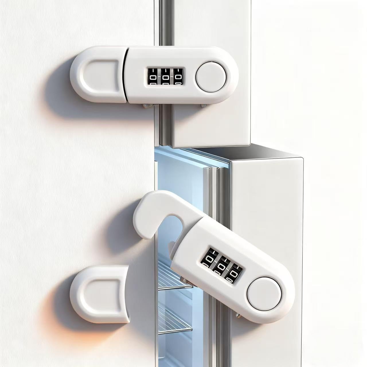 Supeacce cabinet fridge locks 2-pack dial password closeup shows protective safety for curious kids.