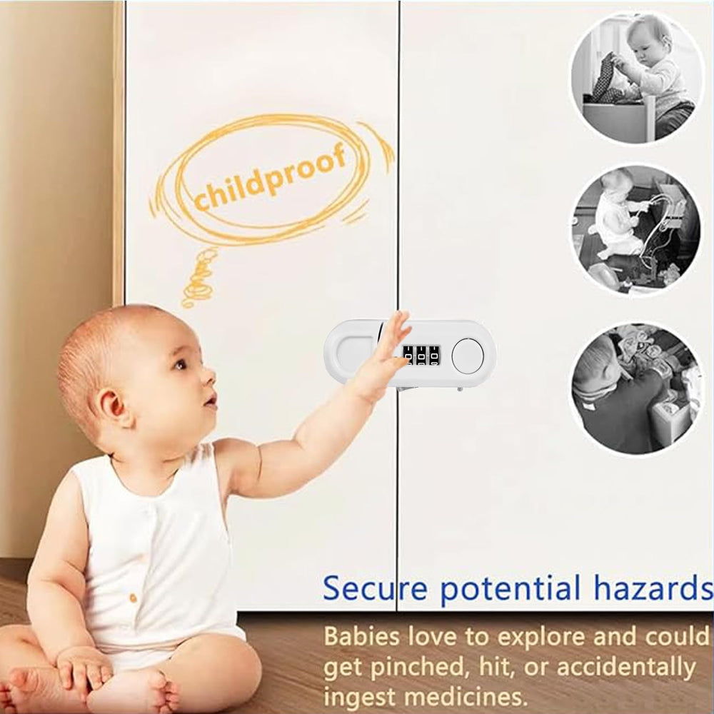 Supeacce fridge locks adhesive pad closeup demonstrates strong sticky backing for secure mounting.