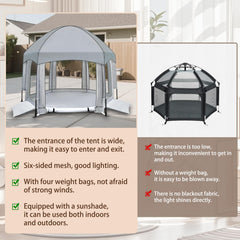 SUPENEGY playpen mosquito-net door closed to keep insects out.