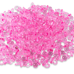 Super Z Outlet pink mini pacifiers featured for craft projects and DIY jewelry ideas.