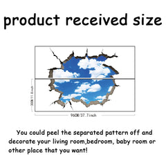 SUPERDANT 3D Break Sky wall sticker clouds create depth on ceilings and walls.