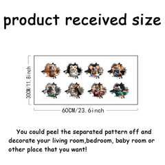 SUPERDANT 3D mouse-hole wall decal closeup highlights vivid patterns for modern home décor