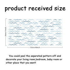 SUPERDANT Blue Ocean Waves wall stickers in a baby bathroom create a soothing bath-time scene.