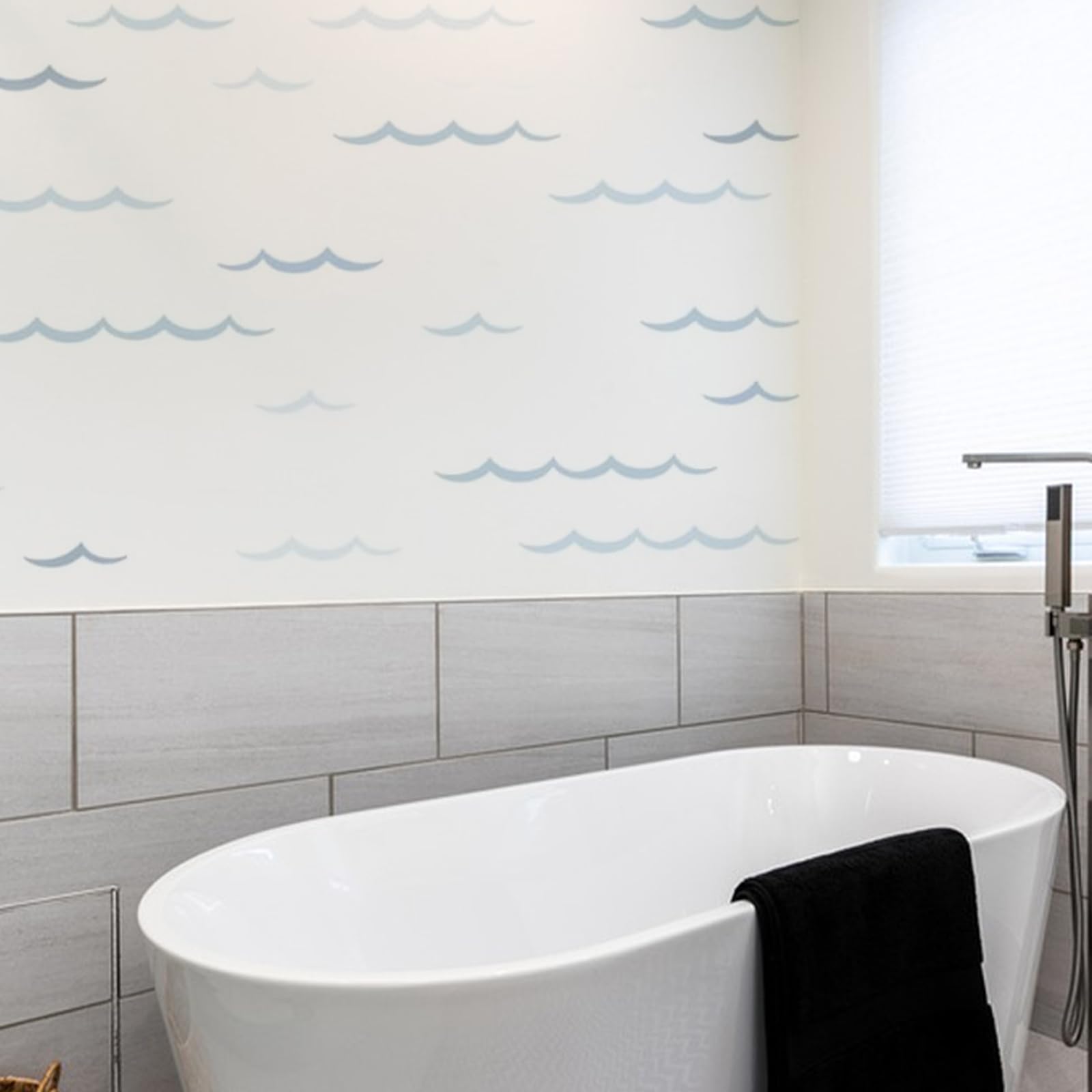 SUPERDANT Peel-and-stick sheet from Blue Ocean Waves wall stickers for easy DIY decor.