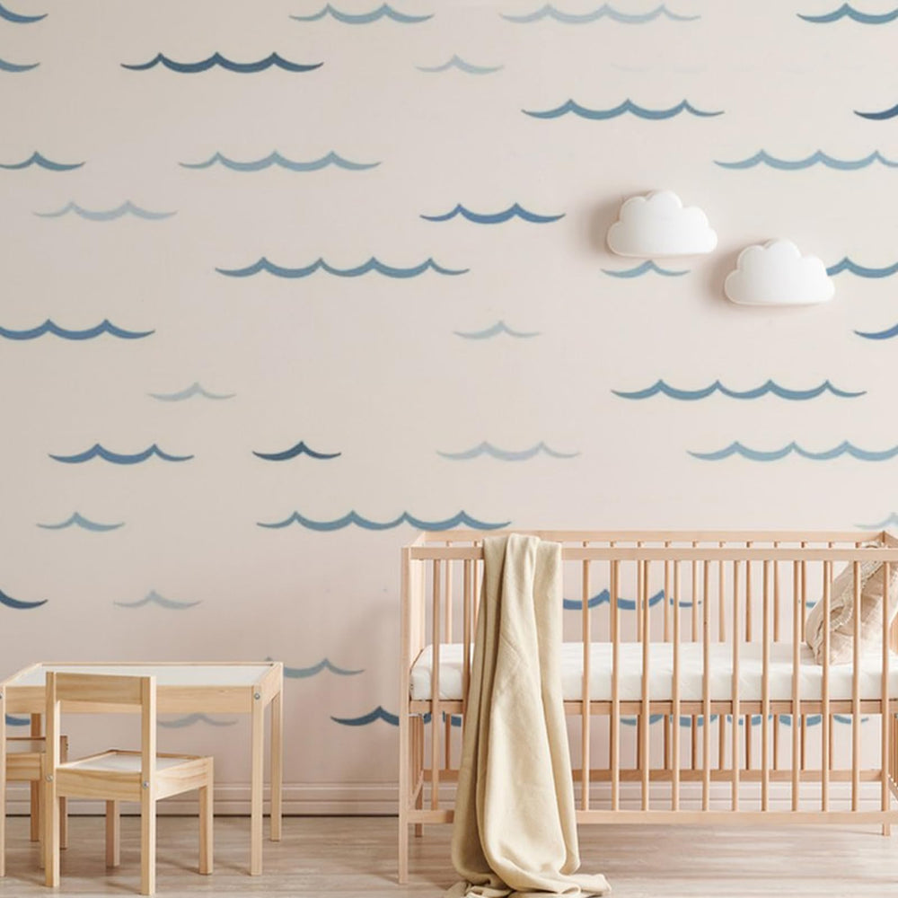 SUPERDANT Semi-transparent material lets Ocean Waves stickers blend on glass or painted surfaces.