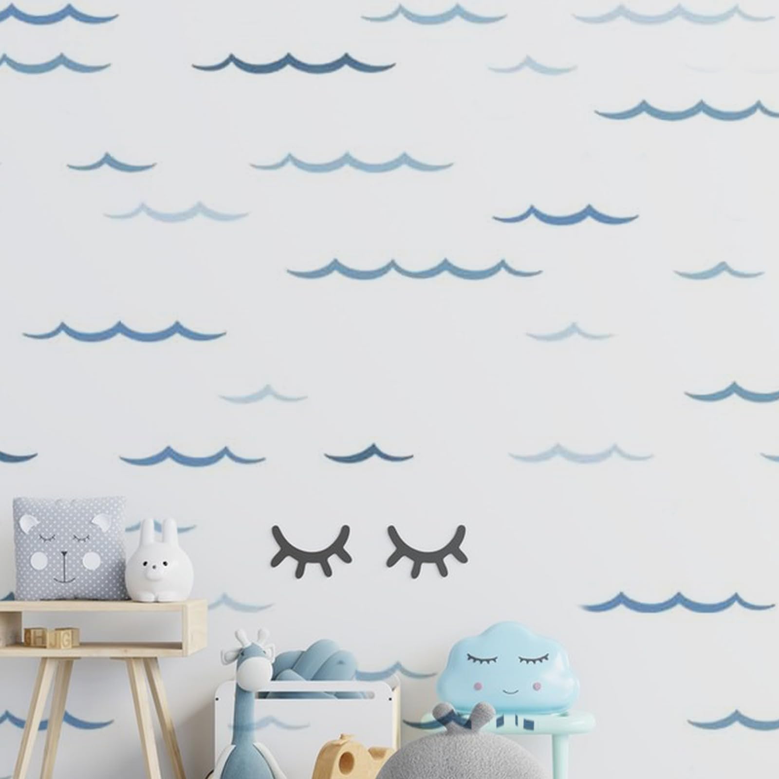 SUPERDANT Self-adhesive Blue Ocean Waves wall stickers apply smoothly on clean walls.