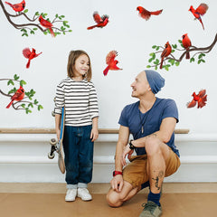 SUPERDANT cardinal-kitchen-dining wall sticker adds wildlife charm to meals.