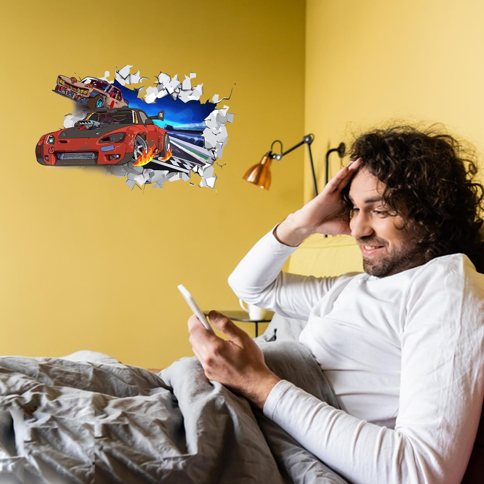 SUPERDANT colorful track wall sticker on a wall adds dynamic energy for kids.