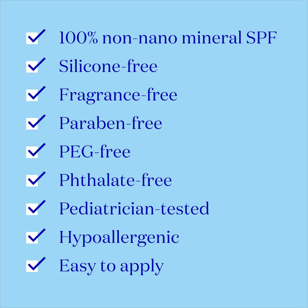 Supergoop Sunnyscreen kid-application captures gentle spray for toddlers' sensitive skin.