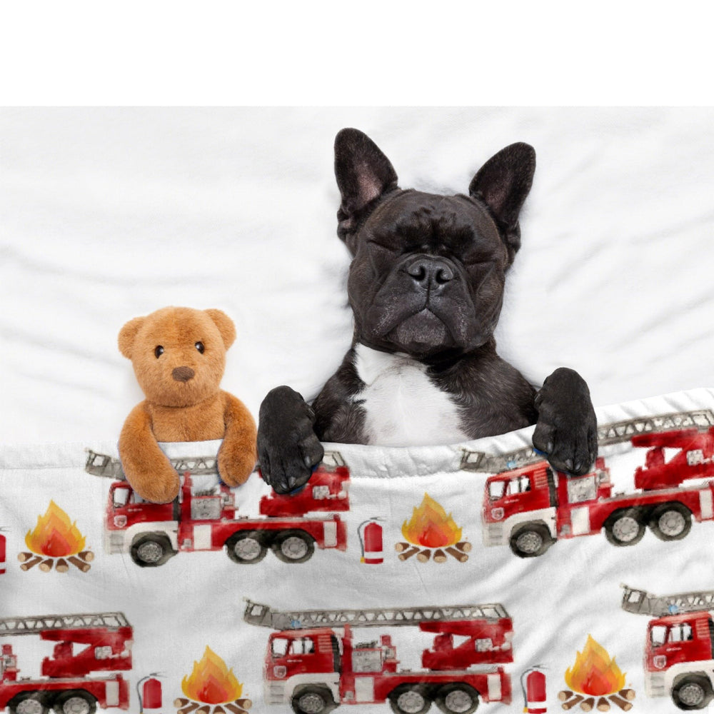 SUPERICH Fire Truck Blanket care-wash friendly for long-term softness