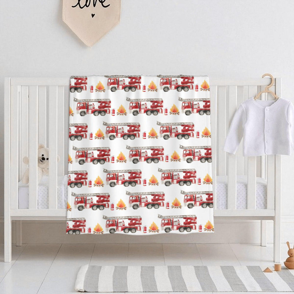 SUPERICH Fire Truck Blanket with pet snuggle demonstrates versatile use for pets
