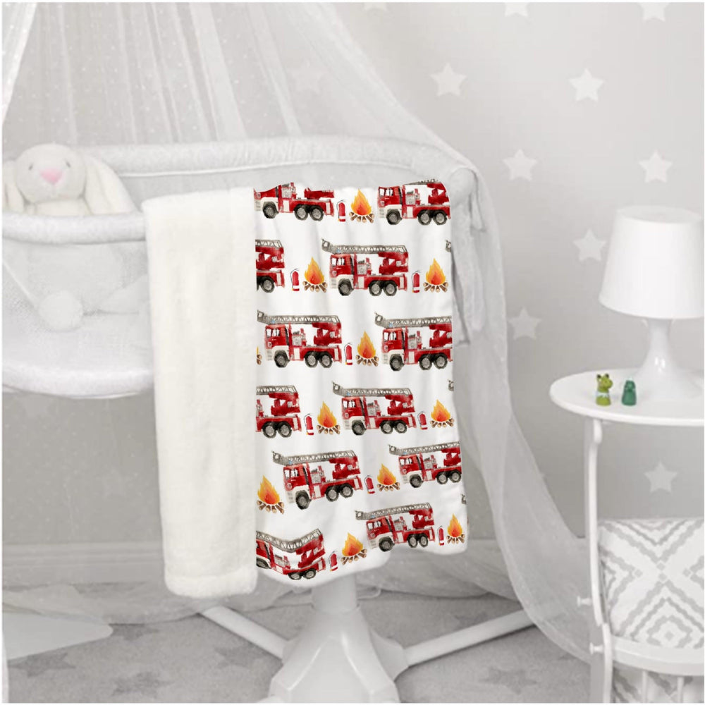 SUPERICH Fire Truck Blanket in nursery room decor adds playful charm