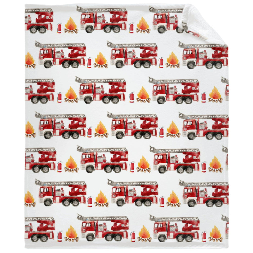 SUPERICH Fire Truck Blanket on stroller highlights portability for outings