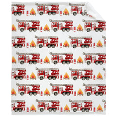 SUPERICH Fire Truck Blanket on stroller highlights portability for outings