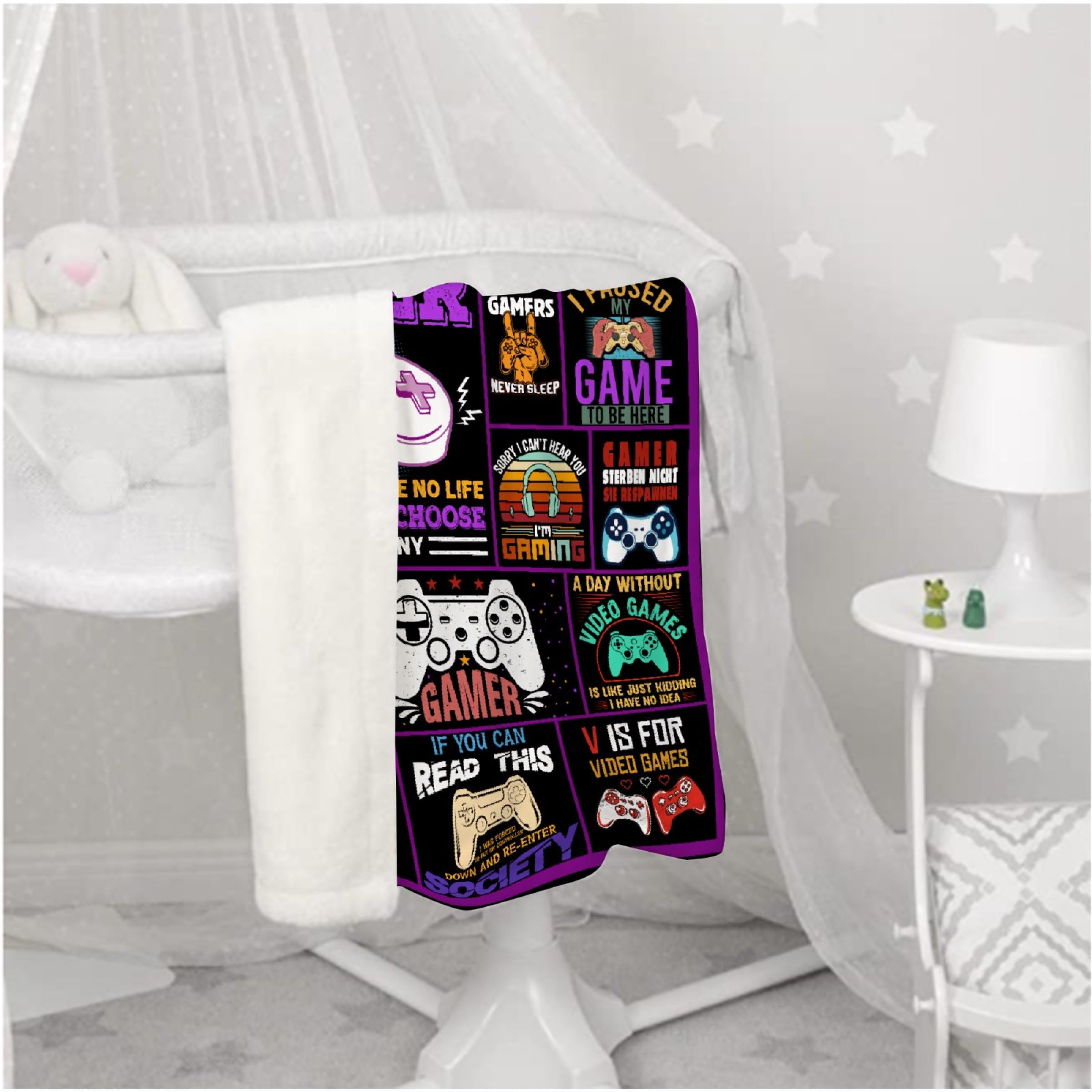 SUPERICH Gamer Gifts easy-care blanket machine wash gentle cycle
