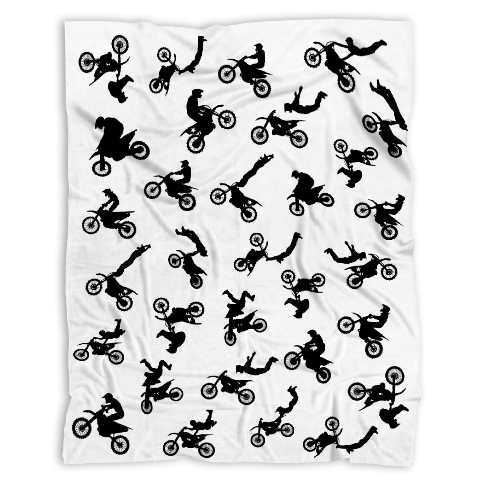SUPERICH motorcycles dirt bike baby blanket closeup shows ultra-soft microfiber for newborn comfort.