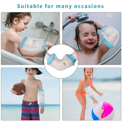 SUPERNIGHT elbow cast cover side angle demonstrates flexible fit for various arm sizes during bath.