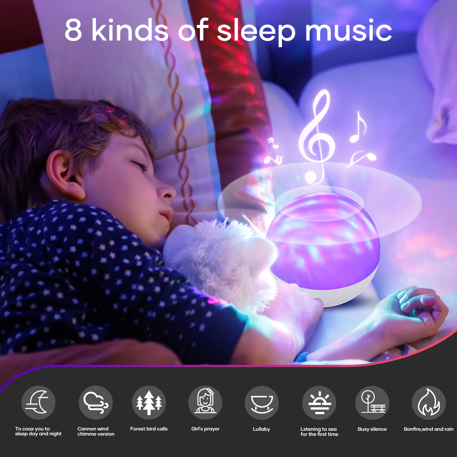 SUPFOO Galaxy Projector streams Bluetooth music for relaxing rooms.