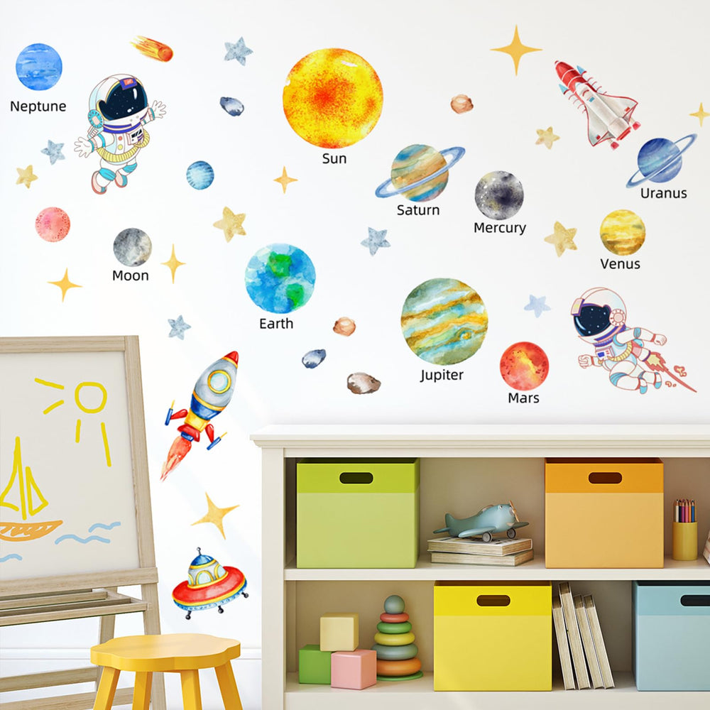 Suplanet gender-neutral space decor fits both boys and girls rooms