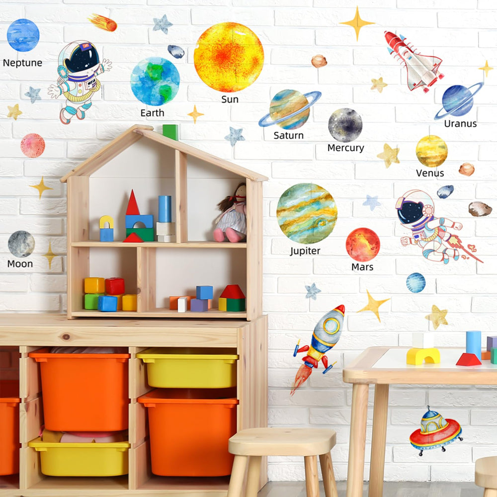Suplanet space-themed bedroom decor wall stickers transform play areas