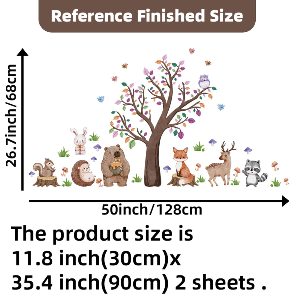 Suplanet Owl and hedgehog wall art; waterproof vinyl stands up to playtime.