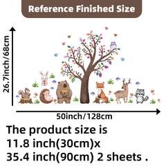 Suplanet Owl and hedgehog wall art; waterproof vinyl stands up to playtime.