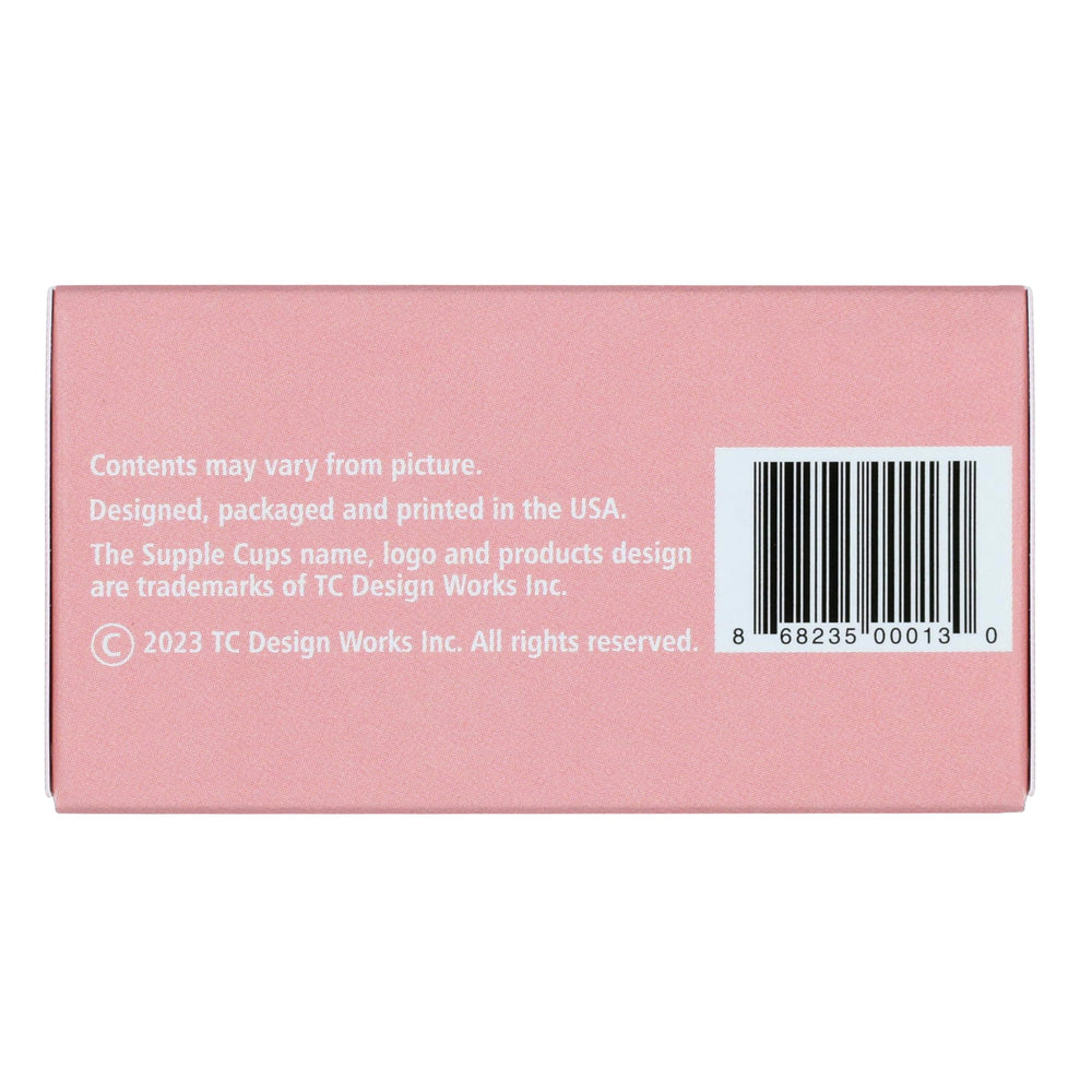 Supple Cups silicone material emphasizes gentle contact against skin.