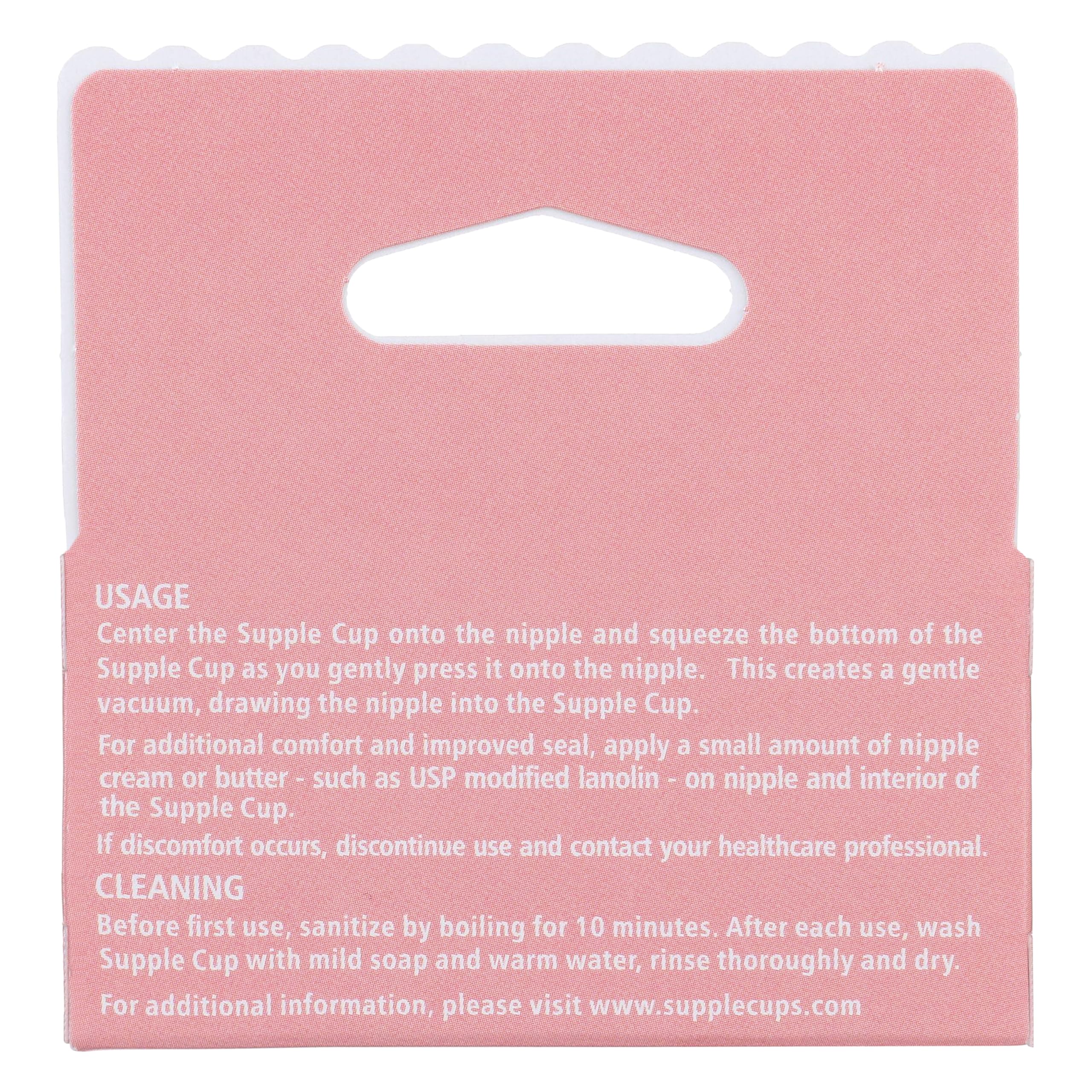 Supple Cups size-1-fit demonstrates precise sizing for a comfortable seal during nursing