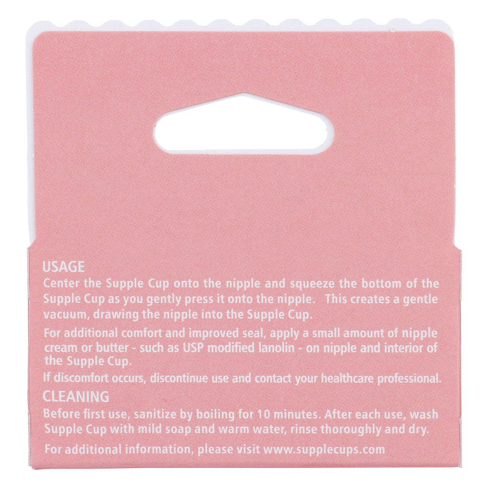 Supple Cups size-1-fit demonstrates precise sizing for a comfortable seal during nursing