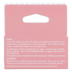 Supple Cups size-1-fit demonstrates precise sizing for a comfortable seal during nursing