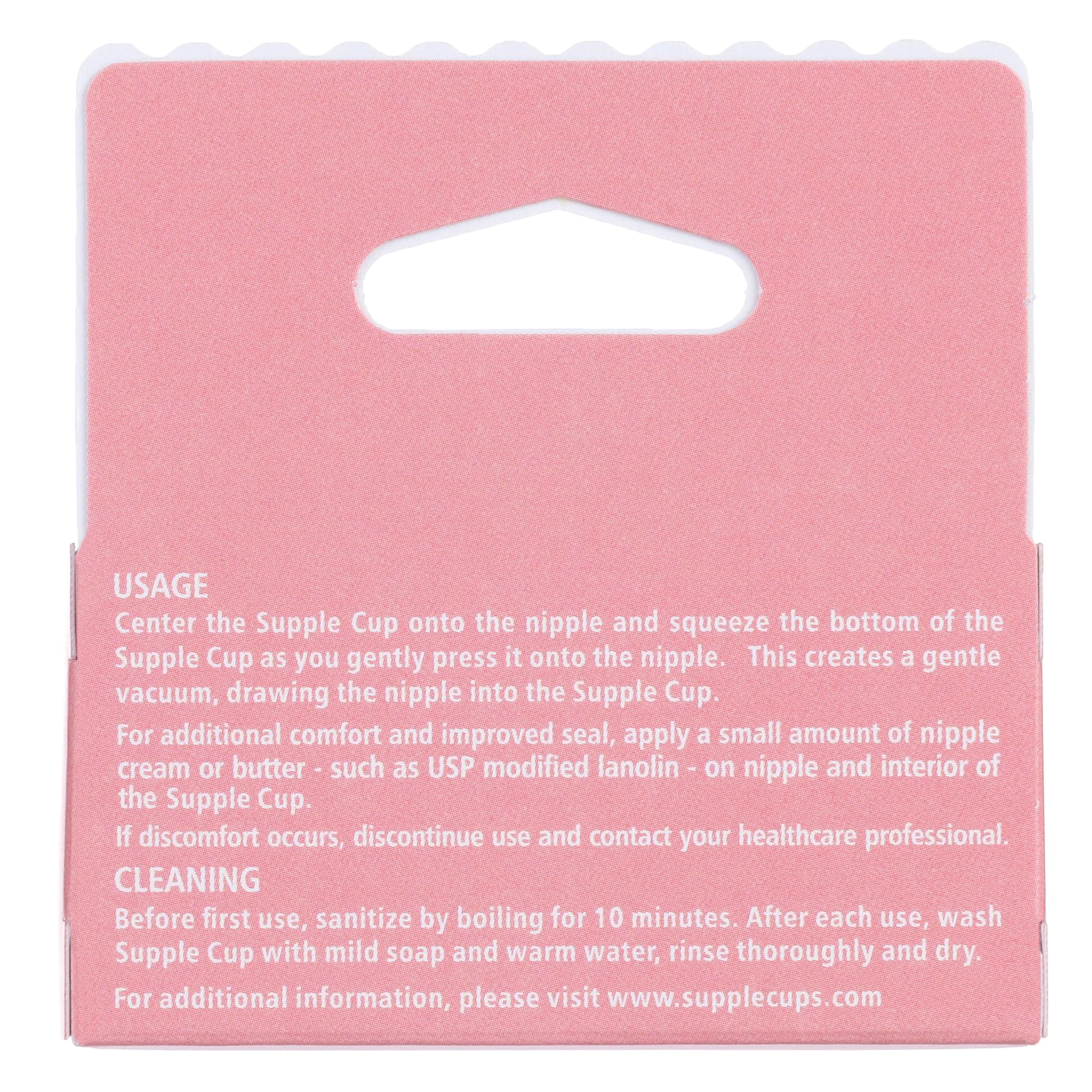Supple Cups size 2 nipple fit demonstrates proper sizing for comfort.