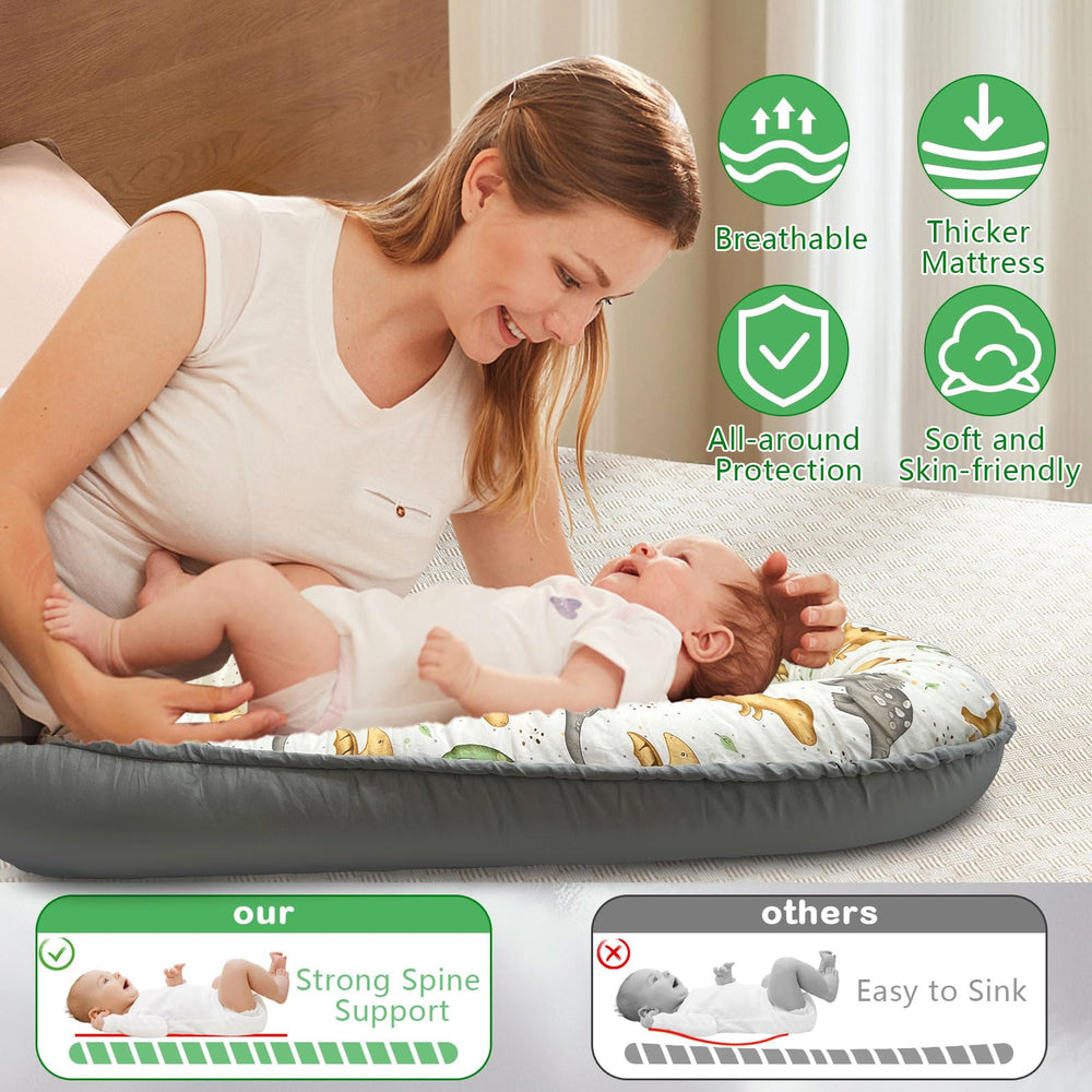 SUPRBIRD Baby Lounger vacuum-pack packaging preserves fluff until first use.