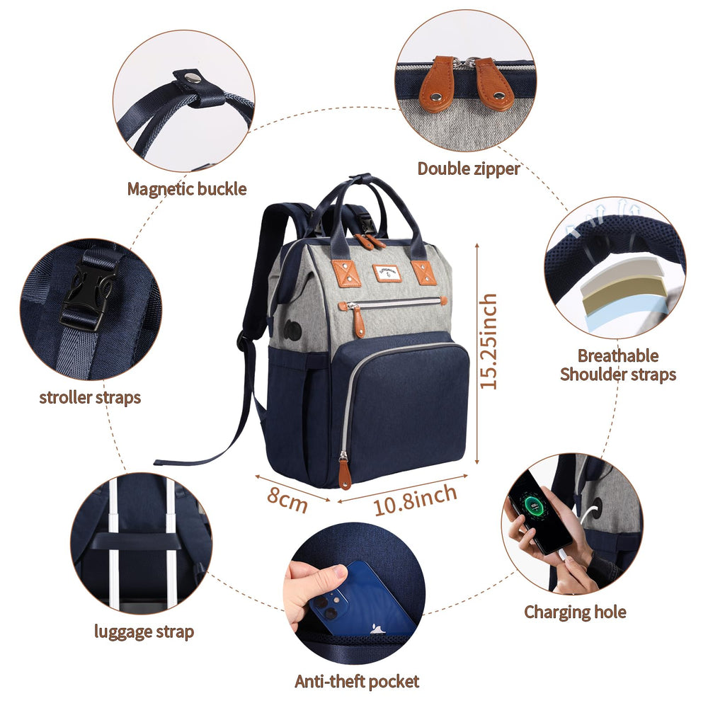 Supromomi diaper bag backpack insulated bottle pockets help keep drinks ready