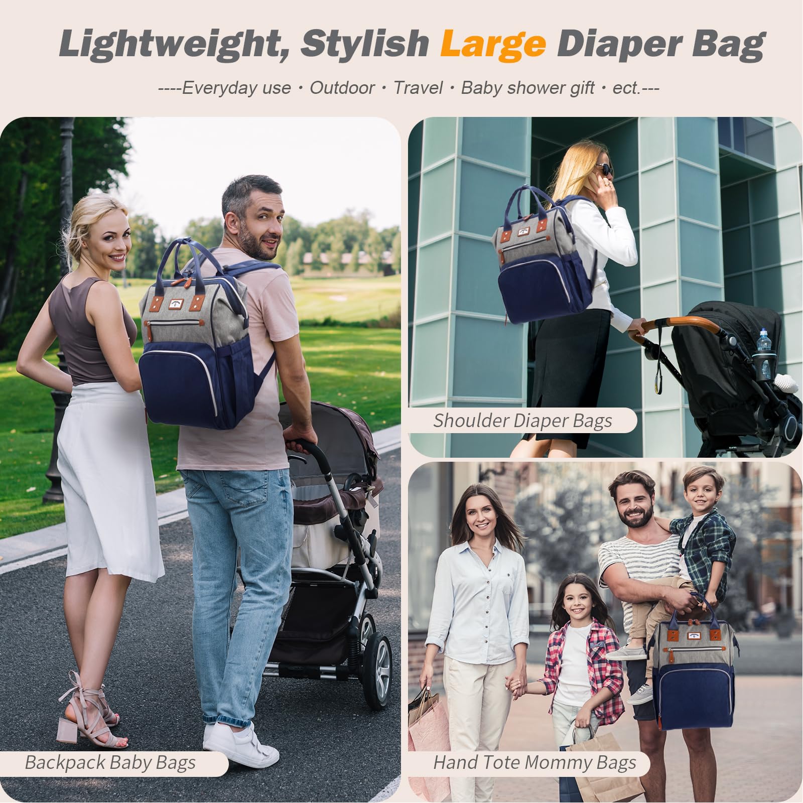 Supromomi diaper bag backpack organized compartments for easy access