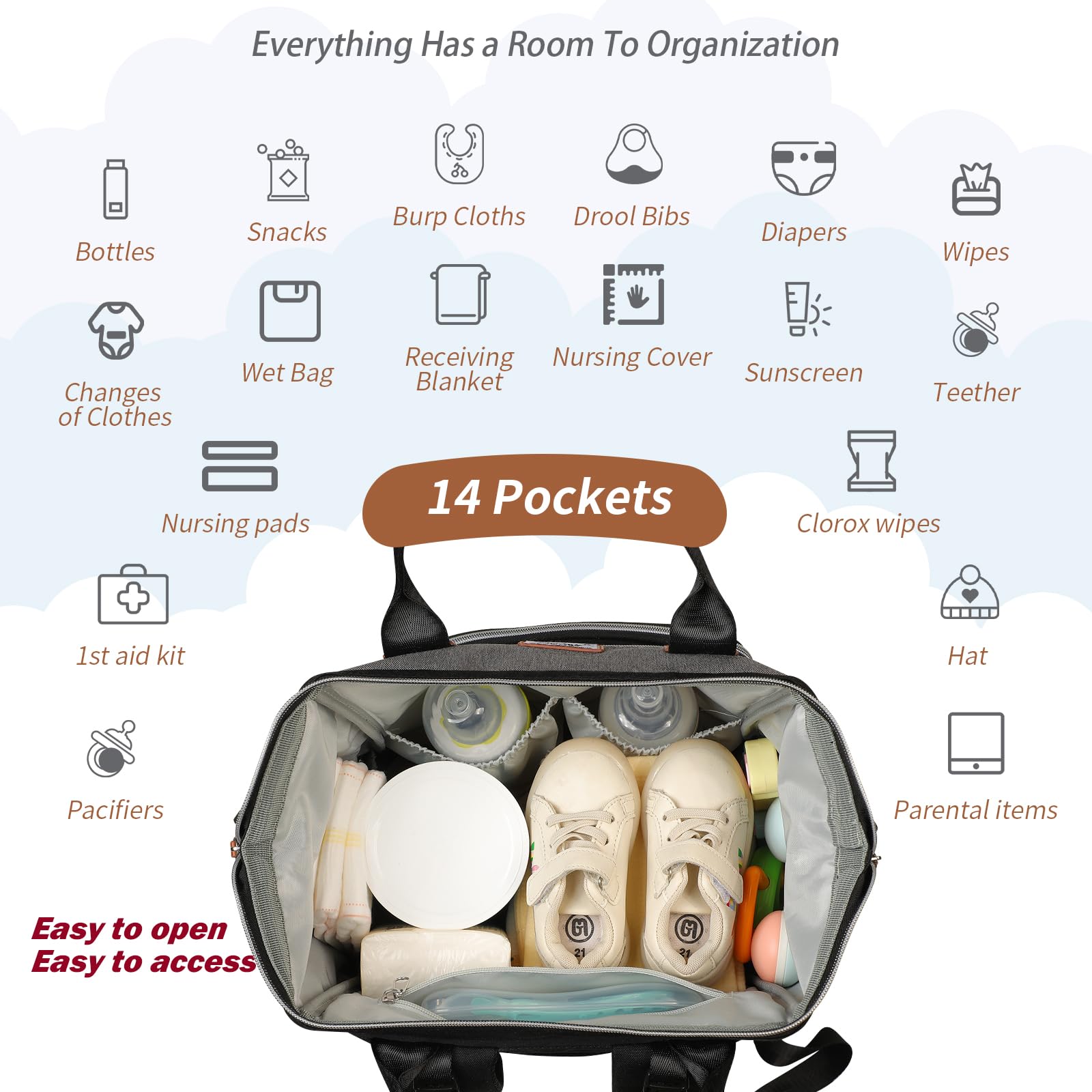 SUPROMOMI diaper bag stroller attachment for hands-free parenting