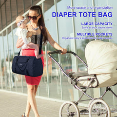 SUPROMOMI diaper bag tote side pocket detail highlighting organized storage