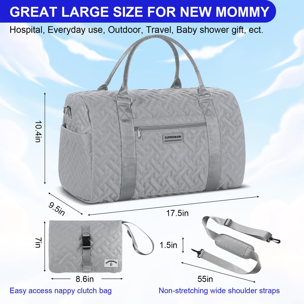 Supromomi diaper bag tote sturdy buckle and zippers withstand daily use