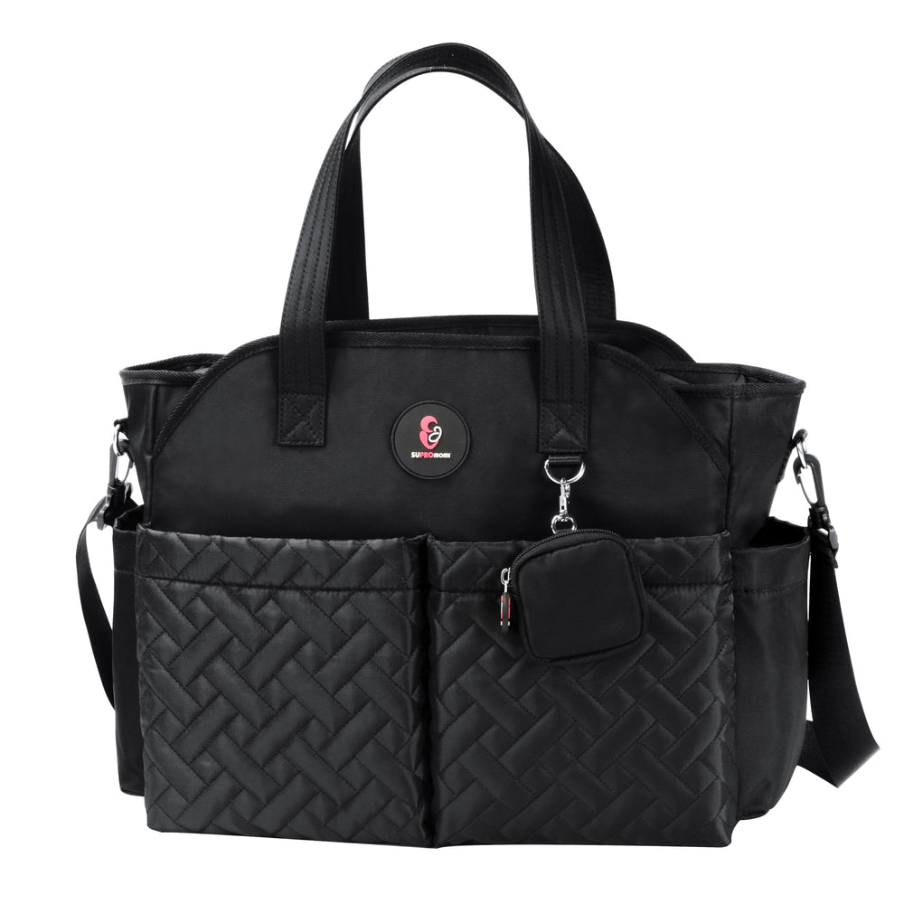 SUPROMOMI diaper tote front pocket organization keeps essentials within easy reach