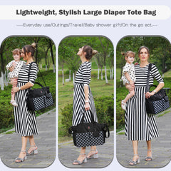SUPROMOMI diaper tote inside pockets keep newborn essentials neatly separated for quick access.