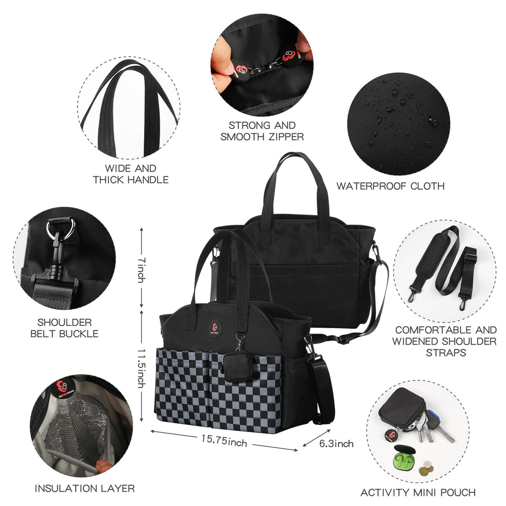 SUPROMOMI diaper tote's large capacity fits twins' supplies for hospital or travel.