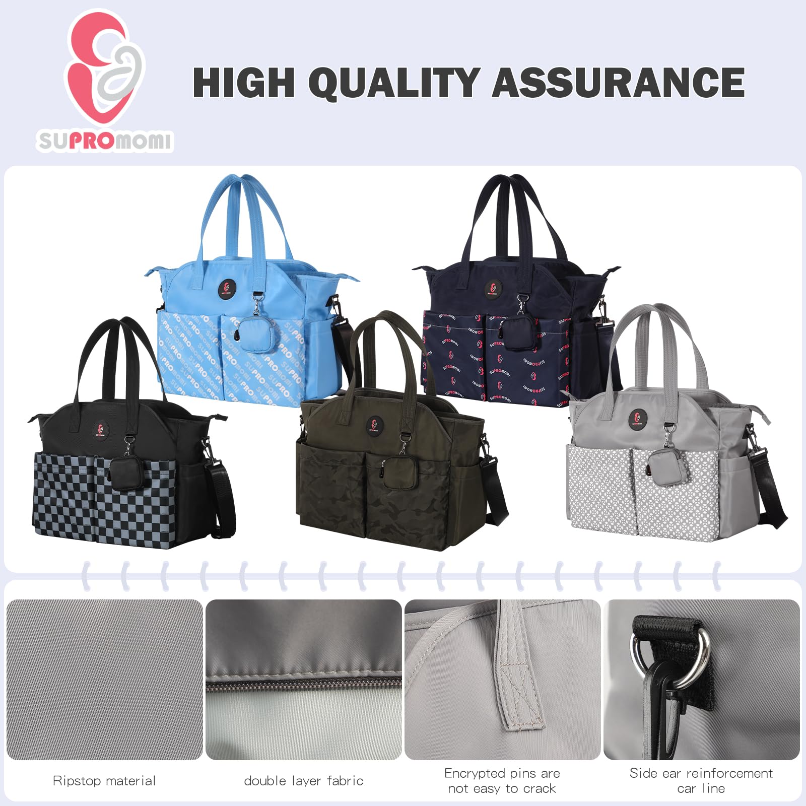 SUPROMOMI diaper tote mini earphone bag keeps coins and keys organized