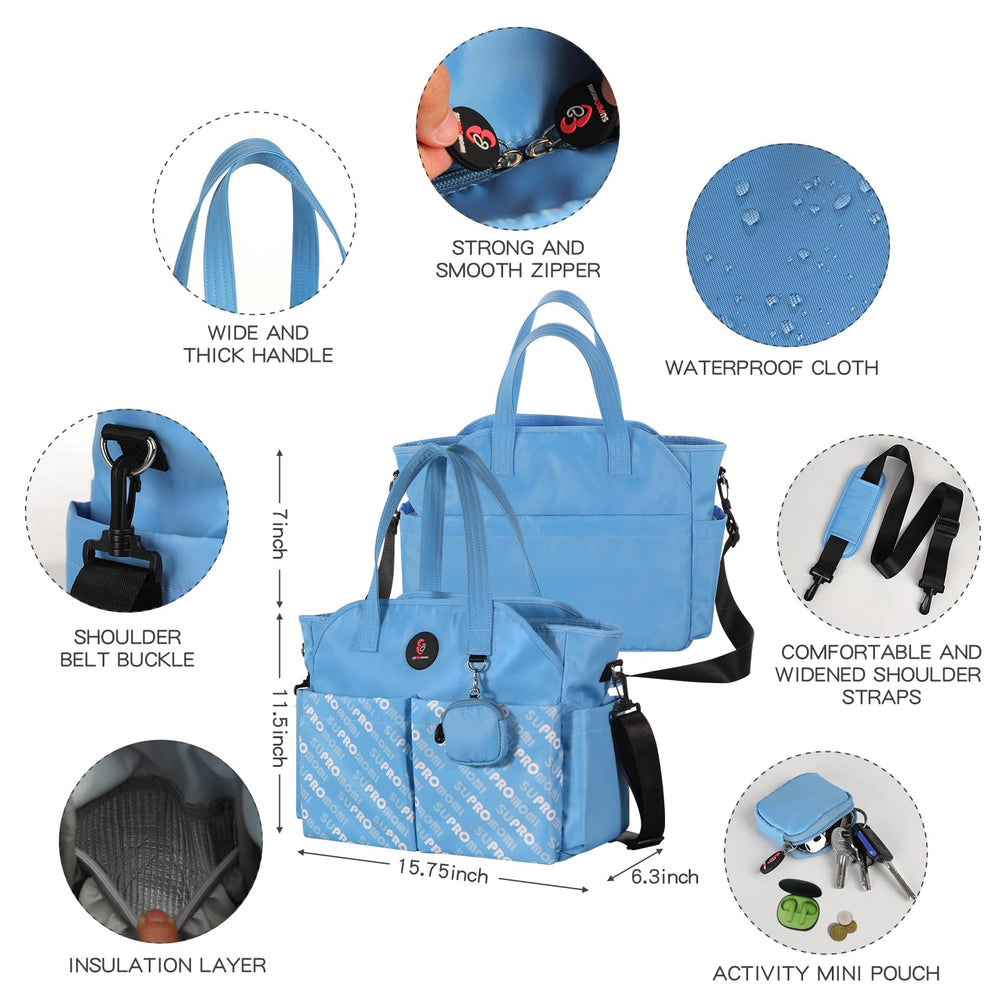 SUPROMOMI Diaper Tote side pocket holds water bottles and umbrellas