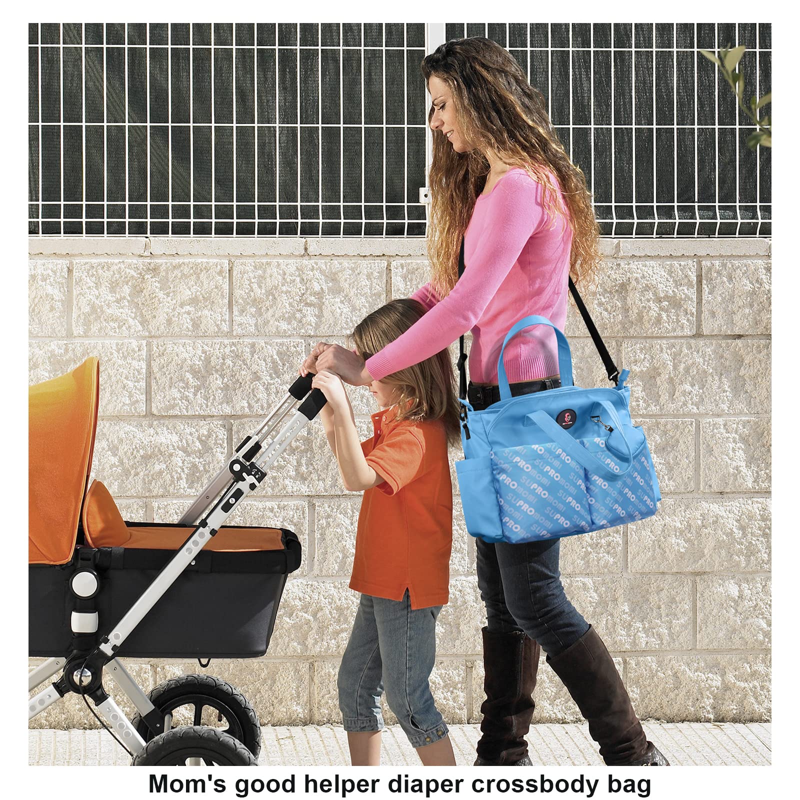 SUPROMOMI Diaper Tote in skyblue color for everyday outings