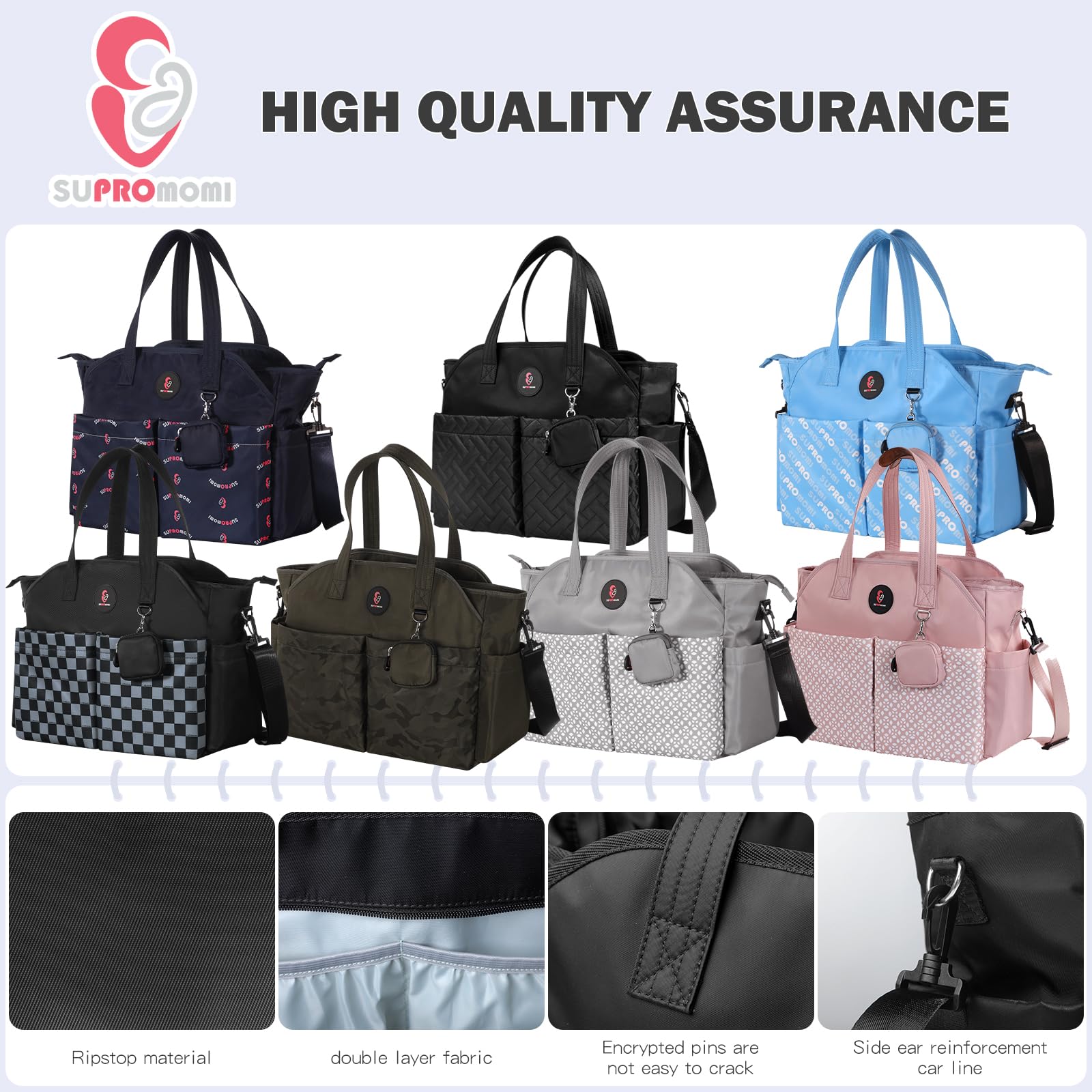 SUPROMOMI diaper tote travel-friendly duffel mode for trips