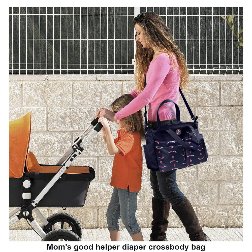 SUPROMOMI diaper tote travel-ready design is ideal for airport trips